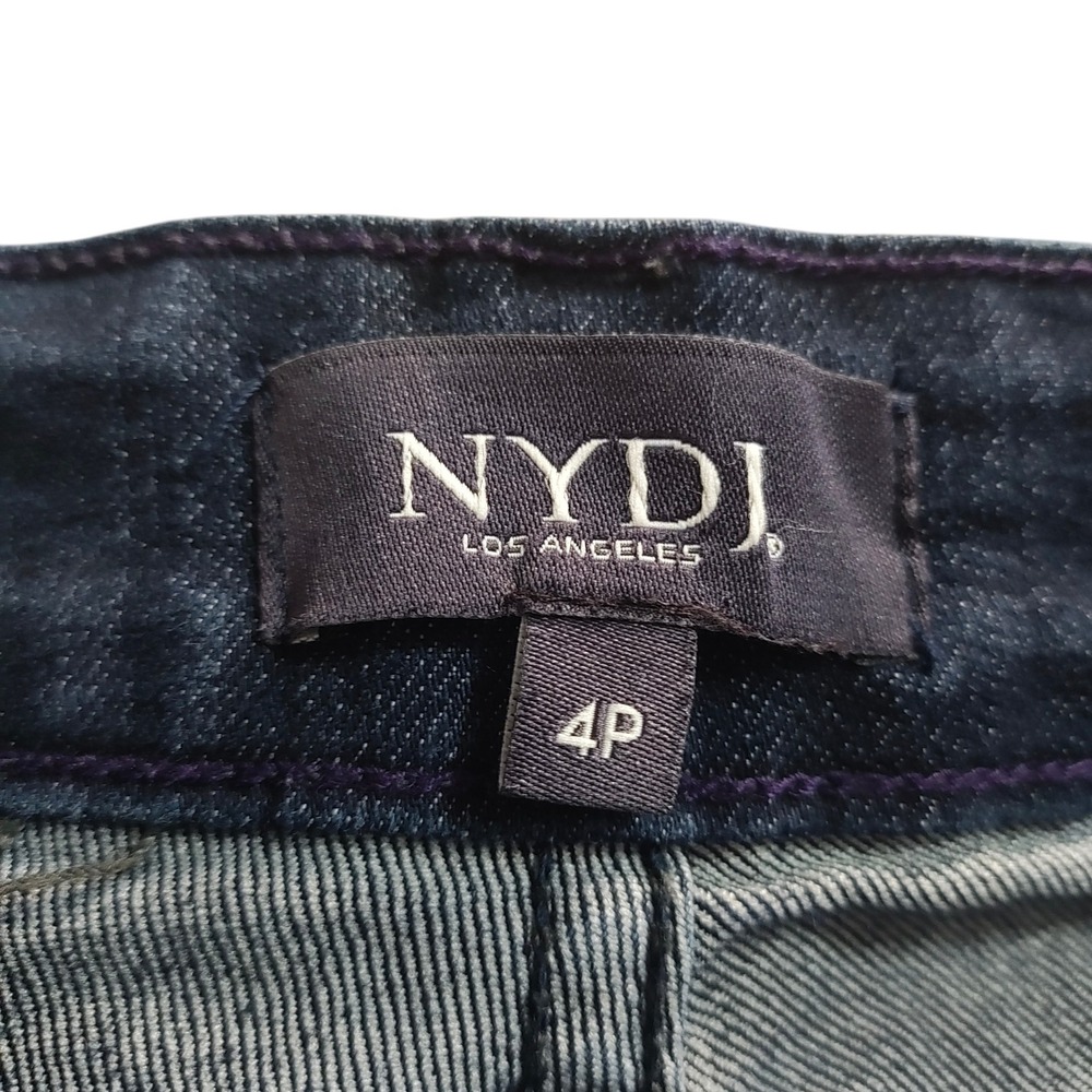 NYDJ Marilyn Straight Leg Jeans Dark Wash Slimming Petite 4P Lift Tuck - Picture 5 of 7